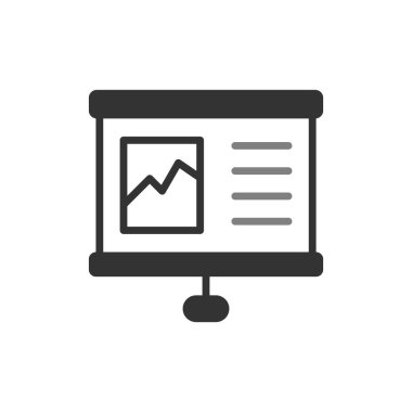 İş grafiği simgesi, vektör illüstrasyonu. Sunum 