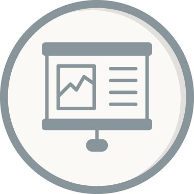 İş grafiği simgesi, vektör illüstrasyonu. Sunum 