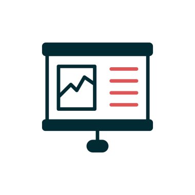 İş grafiği simgesi, vektör illüstrasyonu. Sunum 