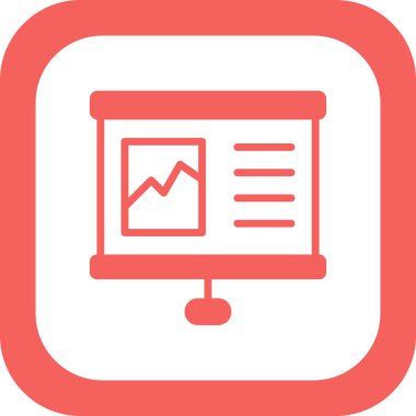 İş grafiği simgesi, vektör illüstrasyonu. Sunum 