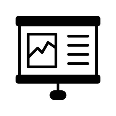 İş grafiği simgesi, vektör illüstrasyonu. Sunum 