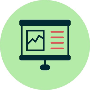 İş grafiği simgesi, vektör illüstrasyonu. Sunum 