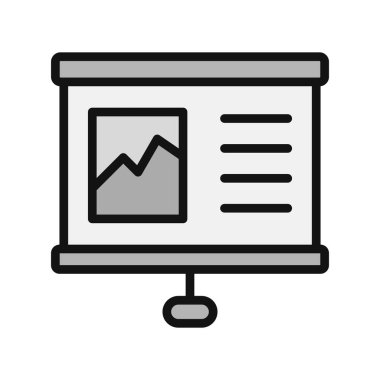 İş grafiği simgesi, vektör illüstrasyonu. Sunum 