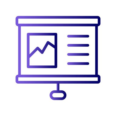 İş grafiği simgesi, vektör illüstrasyonu. Sunum 