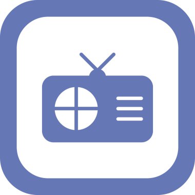 Telsiz. Web simgesi basit illüstrasyon