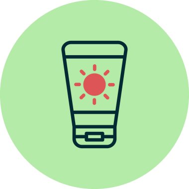 güneş kremi ikonu modern basit illüstrasyon, Güneş Kremi