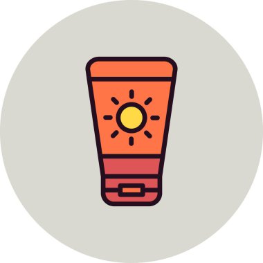 güneş kremi ikonu modern basit illüstrasyon, Güneş Kremi