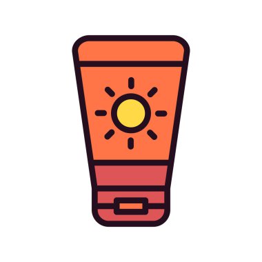 güneş kremi ikonu modern basit illüstrasyon, Güneş Kremi