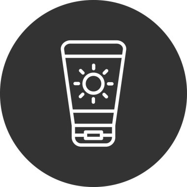 güneş kremi ikonu modern basit illüstrasyon, Güneş Kremi