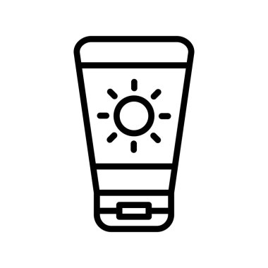 güneş kremi ikonu modern basit illüstrasyon, Güneş Kremi