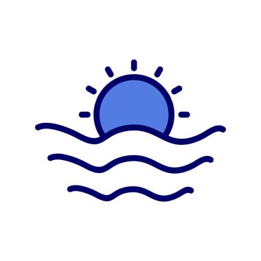 Güneş ikonu vektör illüstrasyonu, Gündoğumu 