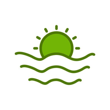 Güneş ikonu vektör illüstrasyonu, Gündoğumu 