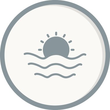 Güneş ikonu vektör illüstrasyonu. Gün doğumu 