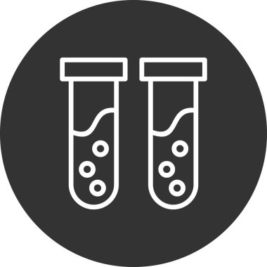 Test tüpü ikon vektörü. İnce çizgi işareti. izole edilmiş sınır sembolü çizimi 