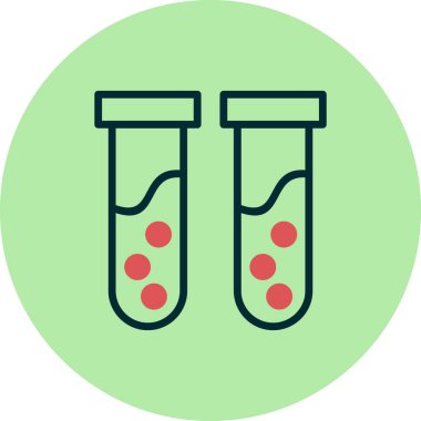 Test tüpü ikon vektörü. İnce çizgi işareti. izole edilmiş sınır sembolü çizimi 