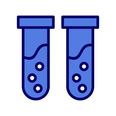 Test tüpü ikon vektörü. İnce çizgi işareti. izole edilmiş sınır sembolü çizimi 