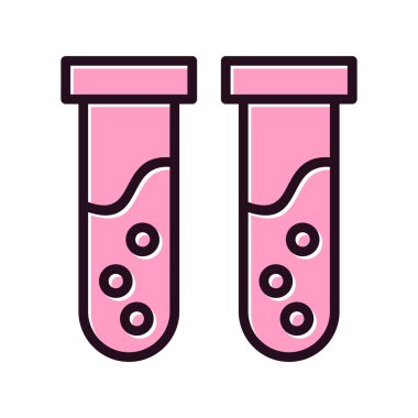 Test tüpü ikon vektörü. İnce çizgi işareti. izole edilmiş sınır sembolü çizimi 