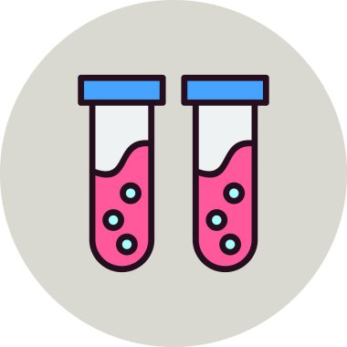 Test tüpü ikon vektörü. İnce çizgi işareti. izole edilmiş sınır sembolü çizimi 