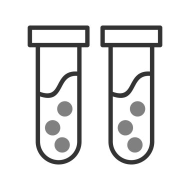 Test tüpü ikon vektörü. İnce çizgi işareti. izole edilmiş sınır sembolü çizimi 