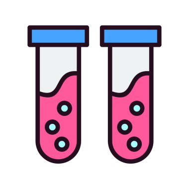 Test tüpü ikon vektörü. İnce çizgi işareti. izole edilmiş sınır sembolü çizimi 