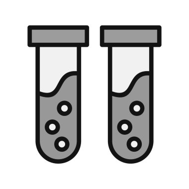 Test tüpü ikon vektörü. İnce çizgi işareti. izole edilmiş sınır sembolü çizimi 