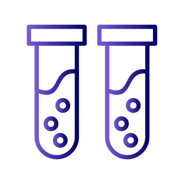 Test tüpü ikon vektörü. İnce çizgi işareti. izole edilmiş sınır sembolü çizimi 