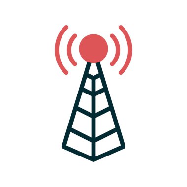 Anten. Web simgesi basit bir illüstrasyon. Kule 