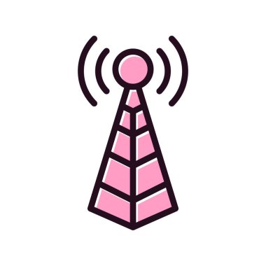 Anten. Web simgesi basit bir illüstrasyon. Kule 