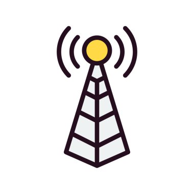 Anten. Web simgesi basit bir illüstrasyon. Kule 