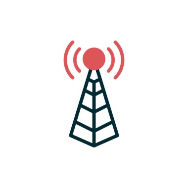 Anten. Web simgesi basit bir illüstrasyon. Kule 
