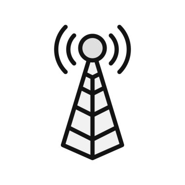 Anten. Web simgesi basit bir illüstrasyon. Kule 