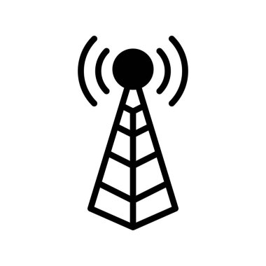 Anten. Web simgesi basit bir illüstrasyon. Kule 