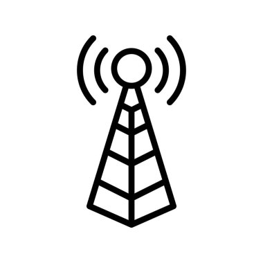 Anten. Web simgesi basit bir illüstrasyon. Kule 