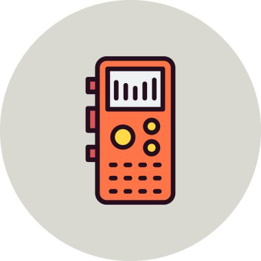 Kayıt oynatıcı simgesi, vektör illüstrasyonu