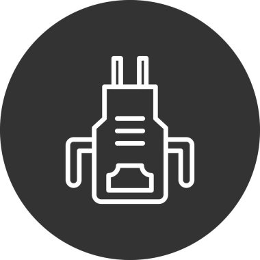 Mutfak önlüğü simgesi, vektör çizimi