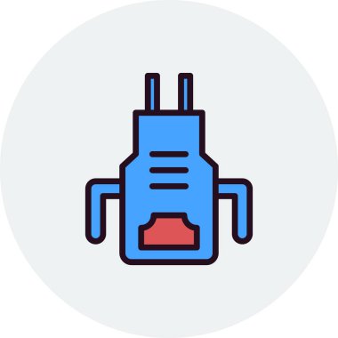 Mutfak önlüğü simgesi, vektör çizimi