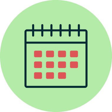 Takvim, planlayıcı. Basit resimleme