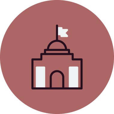 Belediye binası simgesi, vektör illüstrasyonu