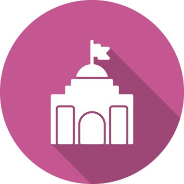 Belediye binası simgesi, vektör illüstrasyonu