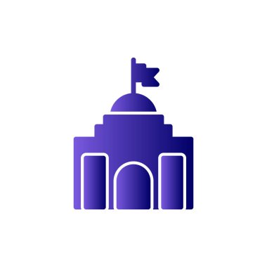 Belediye binası simgesi, vektör illüstrasyonu