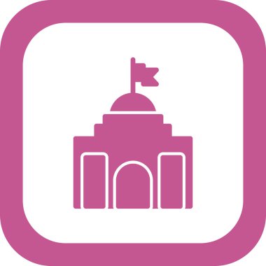 Belediye binası simgesi, vektör illüstrasyonu