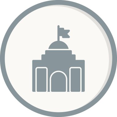 Belediye binası simgesi, vektör illüstrasyonu