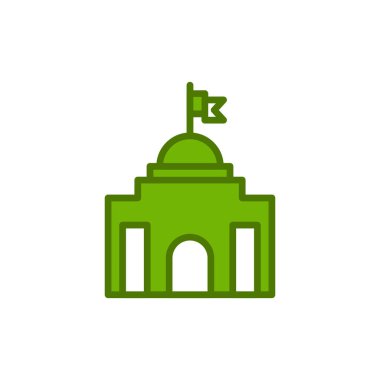 Belediye binası simgesi, vektör illüstrasyonu