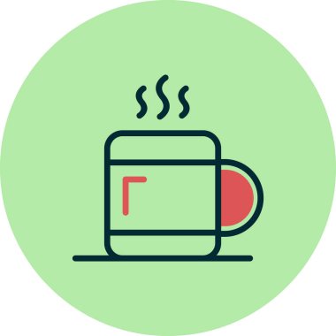 kahve fincanı simgesi, vektör illüstrasyonu  