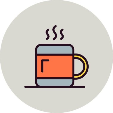 kahve fincanı simgesi, vektör illüstrasyonu  