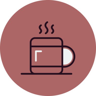 kahve fincanı simgesi, vektör illüstrasyonu  