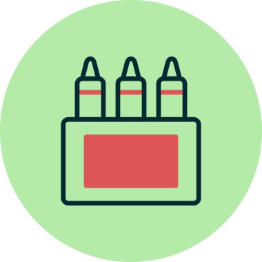 Pastel boya ikonu, vektör illüstrasyonu