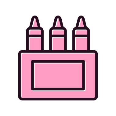 Pastel boya ikonu, vektör illüstrasyonu