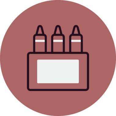 Pastel boya ikonu, vektör illüstrasyonu