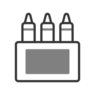 Pastel boya ikonu, vektör illüstrasyonu